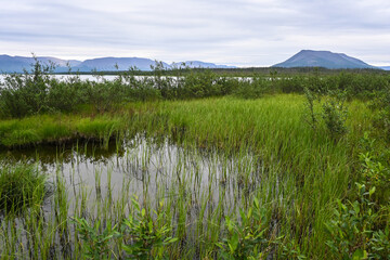 Putorana plateau. Mountain Chest on Lake Glubokoe.