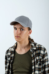 Male model in baseball cap
