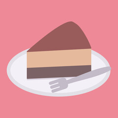 シンプルでかわいいチョコケーキのイラスト