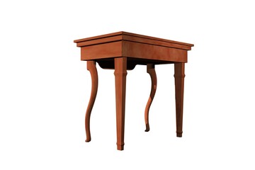 antique table 3d rendering white background