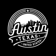 City of Austin. Austin Texas logotipe. Vector and illustration.