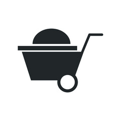 wheelbarrow symbol isolated vector icon
