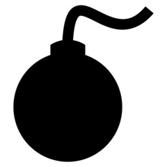 Bomb icon with flat style. Isolated vector bomb icon image on a white background.