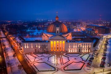 Basilica of st. Vincent de Paul in Bydgoszcz in winter