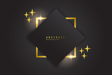 Abstract background with star icon, golden star in black background.