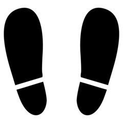 Human footprints icon with flat style. Isolated vector human footprints icon image on a white background.