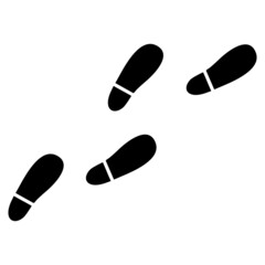 Human footprints trail icon with flat style. Isolated vector human footprints trail icon image on a white background.
