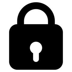 Lock icon with flat style. Isolated vector lock icon image on a white background.