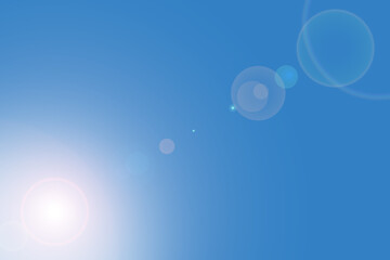 blue background with bubbles. sun reflections