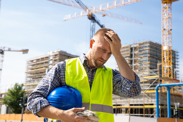 Unhappy Sad Construction Worker