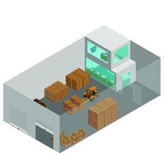 Warehouse and distribution center Isometric view