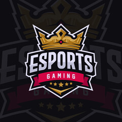 Crown Mascot Logo Design Illustration For Esport