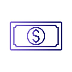 Money Linear Line Gradient Vector Icon Design