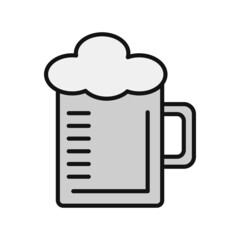 Beermug Linear Line Filled Vector Icon Design