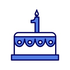 Cake Linear Line Filled Vector Icon Design