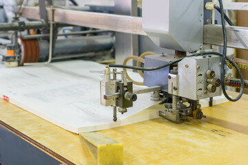 The offset press in the production process in the printing factory