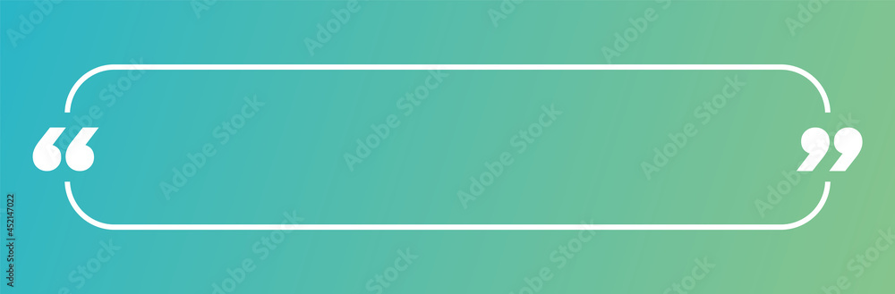 Wall mural quote banner. quote frame vector with copy space on modern gradient background