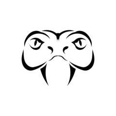 snake cobra face icon black illustration. The emblem with king cobra for a sport team. Print design for t-shirt.