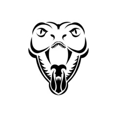 snake cobra face icon black illustration. The emblem with king cobra for a sport team. Print design for t-shirt.