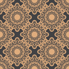 Dark dewy seamless pattern with vintage ornaments. Wallpaper in a vintage style pattern. Graphic ornament for wallpaper, fabric, packaging, wrapping.