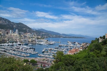 Fototapeta na wymiar Views of Monte Carlo marina in Monaco