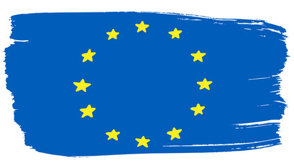 European union flag Brush strokes. Hand drawn sketch Vector illustration