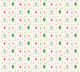 Tropical pattern with leaves and flowers. Light summer pattern for gift boxes, gift packages
