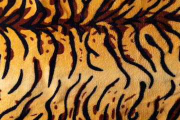 tiger print texture close up, top view, animal pattern