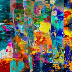 Deurstickers abstract dark background with colorful splashes  © reznik_val