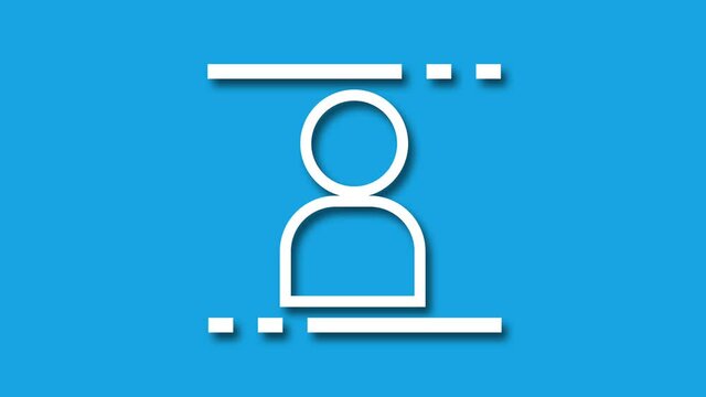 pearson menu icon isolated on blue background. web icon design and loop animation with shadow effect. 