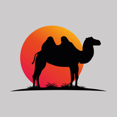 Simple Camel on Circle Logo Template
