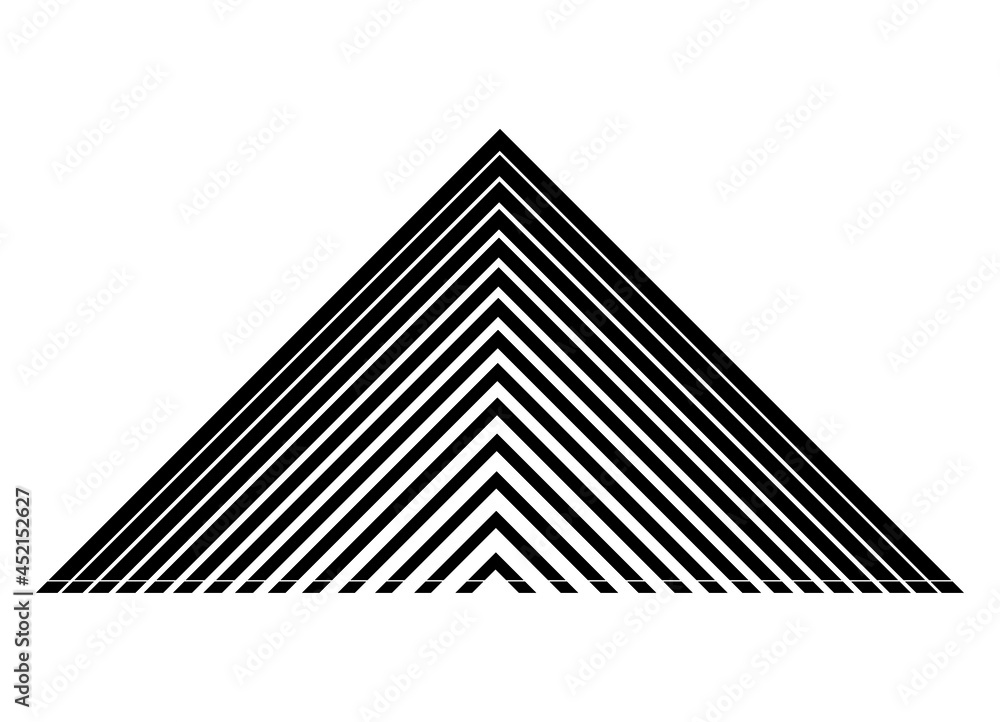 Poster triangular design element. black striped pattern on a white background. vector illustration