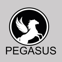 Pegasus horse logo vector.