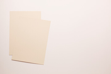 Blank letterhead on colored background. Blank sheet of paper for business and advertising. Blank form, mockup
