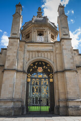 Gates into Oxford University building, Oxford UK