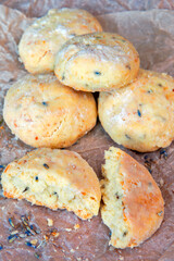 Delicious homemade shortbread cookies with lavender