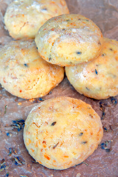 Delicious homemade shortbread cookies with lavender
