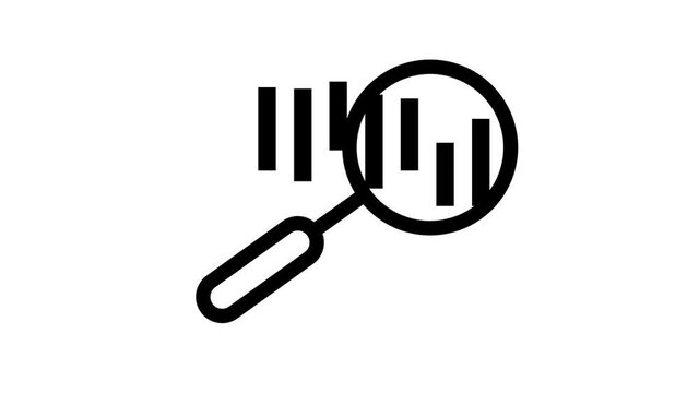 treding analysis moving icon isolated on white background. 4k loop motion animation and web icon.