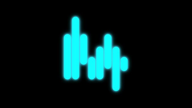 treding icon with blue neon light in blinking effect. loop 4k motion graphics isolated on black background. concept for online, and digital treding web symbol.