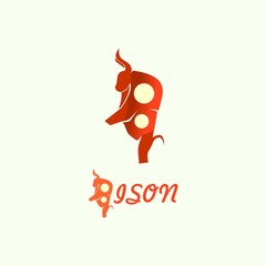 best animal logo collection on white background. exotic tropic animal emblem Perfect for logo design bison logo