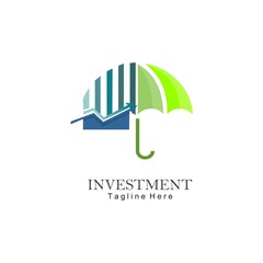 Tracking charts and safe invesment symbol Fundraising Financial And Accounting Logo Design, investation icon