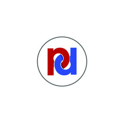 "PD" company name initial letters monogram. PD round logo.