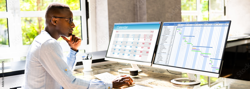 Poster gantt chart calendar schedule