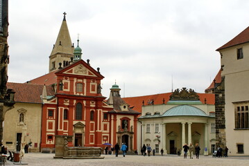Fototapeta na wymiar Basilica of St George in Prague Castle, Prague, Czech Republic