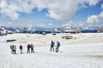people on the ski resort