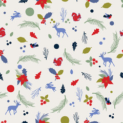 christmas pattern with animal