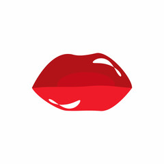 Vector icons of female lips print