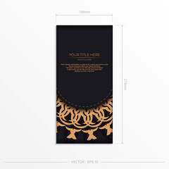 Stylish Invitation with Dew Patterns Stylish Vector Ready-to-Print Black Grecian Greeting Card Design