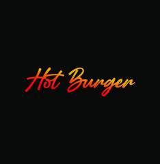Obraz premium Hot burger text typography logo.