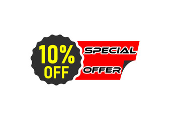 10 percent off discount label and sale banner